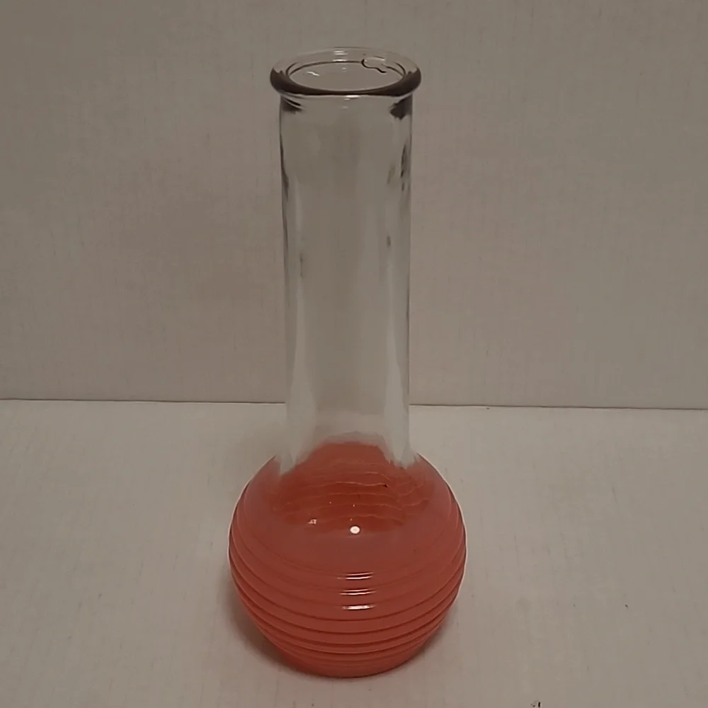 Vintage Clear and Pink Vase